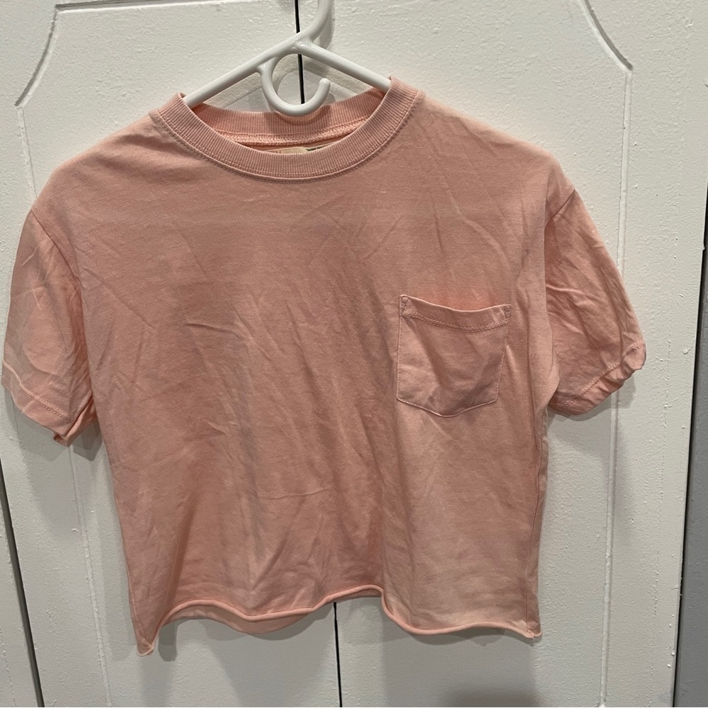 Vintage Havana Pink Cropped Short Sleeve Shirt